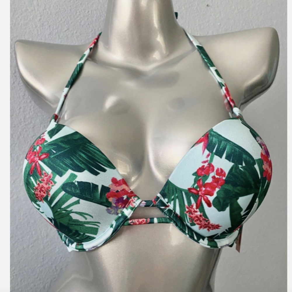 Victorias Secret Nwt Swim Bikini Top Bombshell +2 Cups Halter Push Up